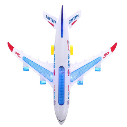 Electronic Aeroplane Toy with Music Autopilot Flash Sound Aircraft Automatic Rotation Plane Educational Toy Gift for Children