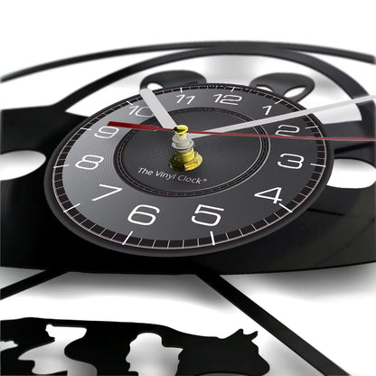 Aerospace Alien Abducting Cow Vinyl Record Wall Clock Spacecraft UFO Extra-Terrestrial Home Decor Watch Astronomy Scifi Art