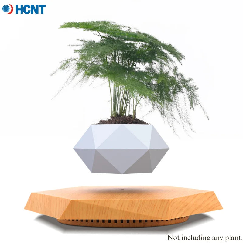 Levitating Plant Pot Magnetic Levitation Flower Pot Rotating Planters Suspension Floating Plant Succulents Potted for Home Livin