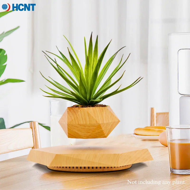 Levitating Plant Pot Magnetic Levitation Flower Pot Rotating Planters Suspension Floating Plant Succulents Potted for Home Livin