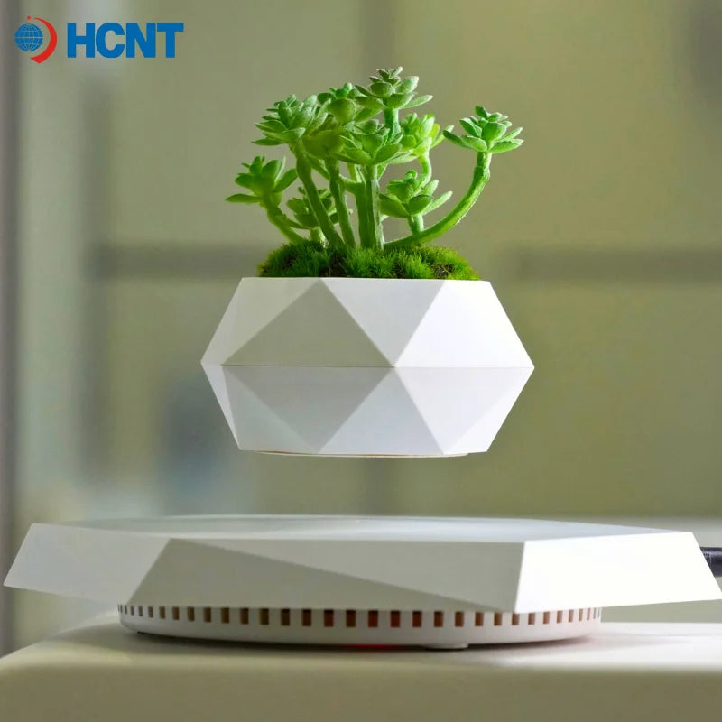 Levitating Plant Pot Magnetic Levitation Flower Pot Rotating Planters Suspension Floating Plant Succulents Potted for Home Livin